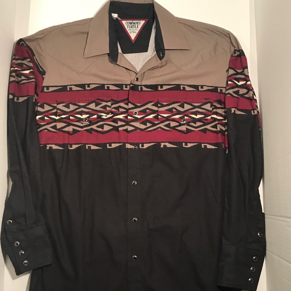 Cowboys Turtle Aztec pearl snap western shirt